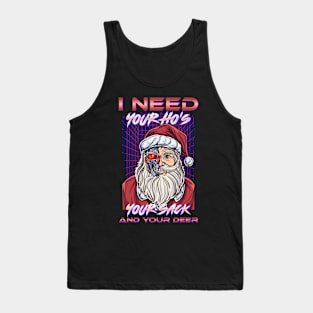 90s Retro Ugly Christmas Men Women Funny Christmas Santa Tank Top